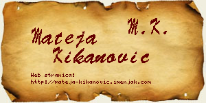 Mateja Kikanović vizit kartica